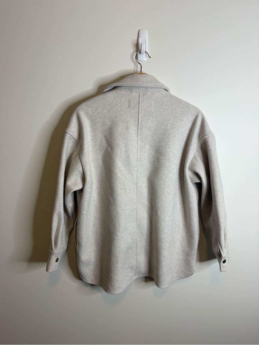 Zara Cream Utility Shacket with Front Flap Pockets sweater jackets size xs - Picture 7 of 7